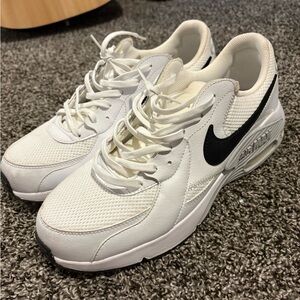 Nike Men’s White Air Max Sneakers with Black Swoosh
